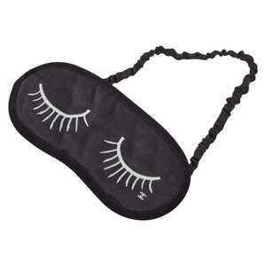 Chanel Coco Mark Eye Mask Pouch Set, Black and White, Silk, Women's, CHANEL